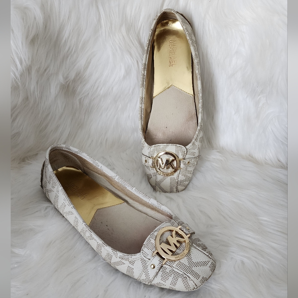 Michael Kors Fulton logo moccasion flat shoes monogrammed Size 10m